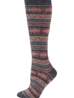 Women's Nordic Fair Isle Alpaca Wool Socks