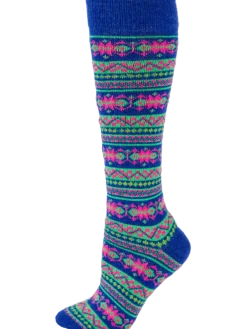 Women's Nordic Fair Isle Alpaca Wool Socks