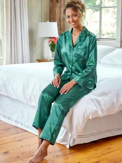 Women's Orchid Brushed-Back Satin Pajama Set