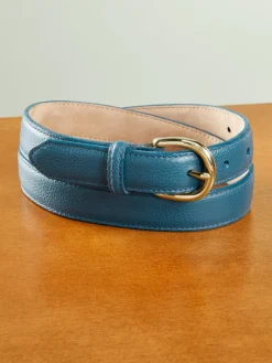 Women's Pebble-Grain Leather Dress Belt
