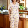 Women's Perfect Pansies Cotton Knit Pajama Set
