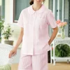 Women's Pink Plaid Seersucker Shortie Pajamas