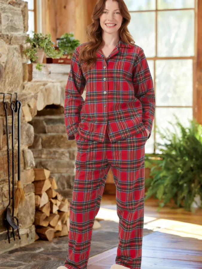 Women's Plaid Cotton Flannel Pajama Set