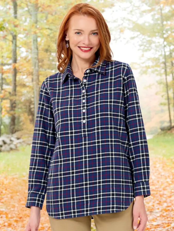 Women's Plaid Cotton Tunic