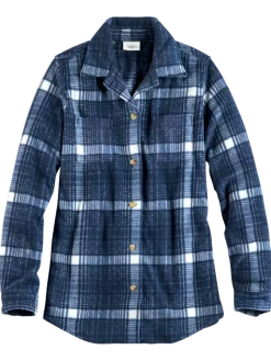 Women's Plaid Fleece Boyfriend Shirt