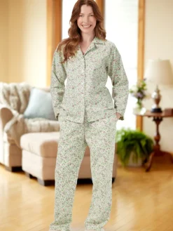 Women's Printed Cotton Flannel Pajama Set