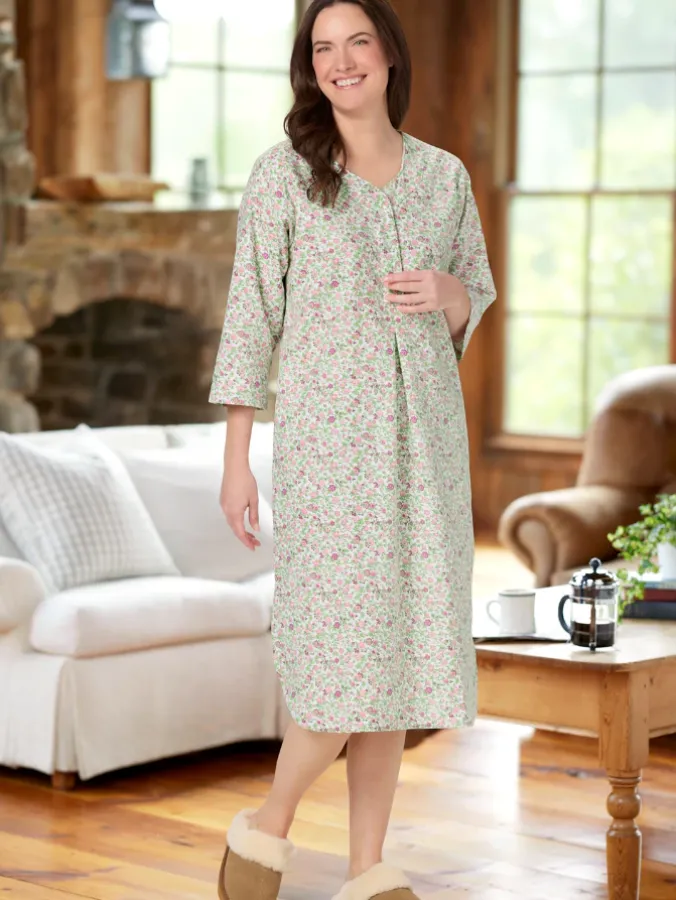 Women's Printed Portuguese Cotton Flannel Nightshirt