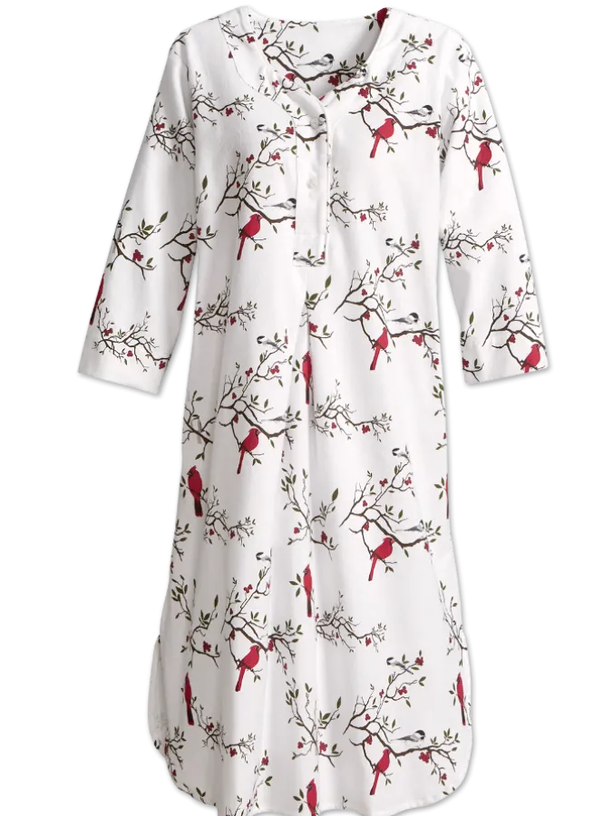 Women's Printed Portuguese Cotton Flannel Nightshirt