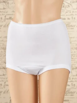 Women's Regular Torso Cotton Briefs With Cotton Leg Bands, 3 Pairs