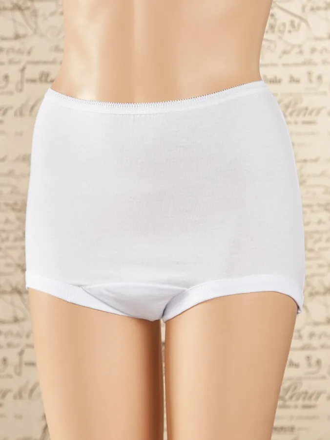 Women's Regular Torso Cotton Briefs With Cotton Leg Bands, 3 Pairs