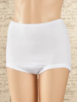 Women's Regular Torso Cotton Briefs With Cotton Leg Bands, 3 Pairs