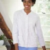 Women's Sculpted Rose Fleece Bed Jacket