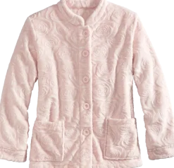 Women's Sculpted Rose Fleece Bed Jacket
