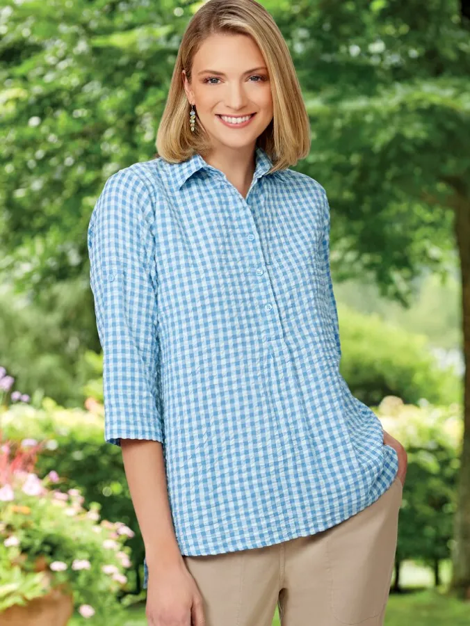 Women's Seersucker Popover Tunic