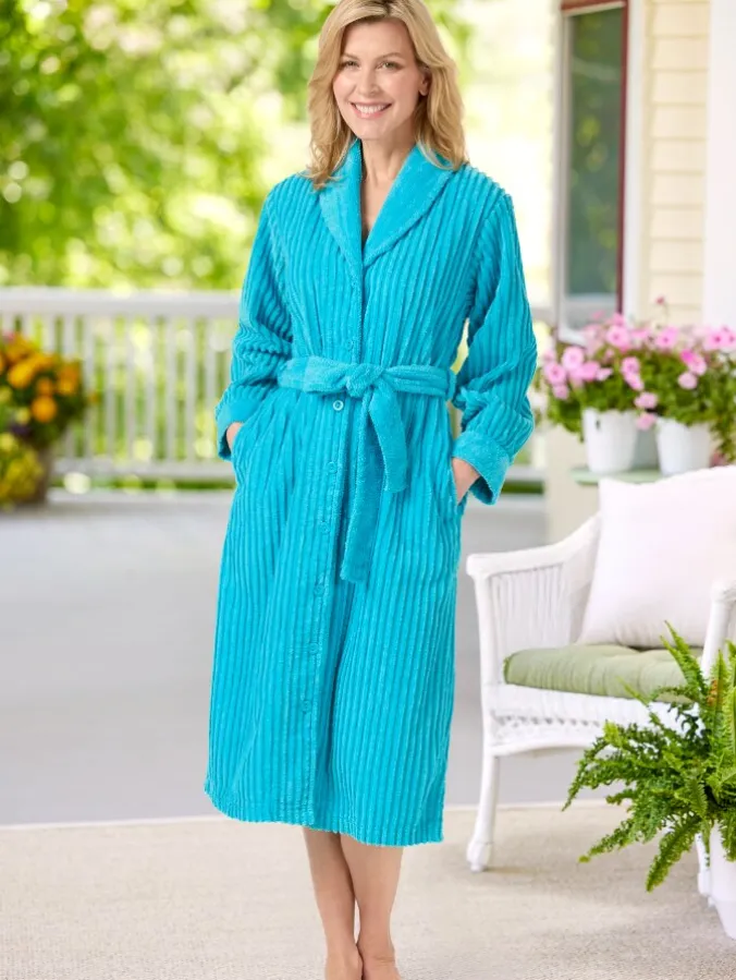 Women's Shawl Collar Chenille Robe