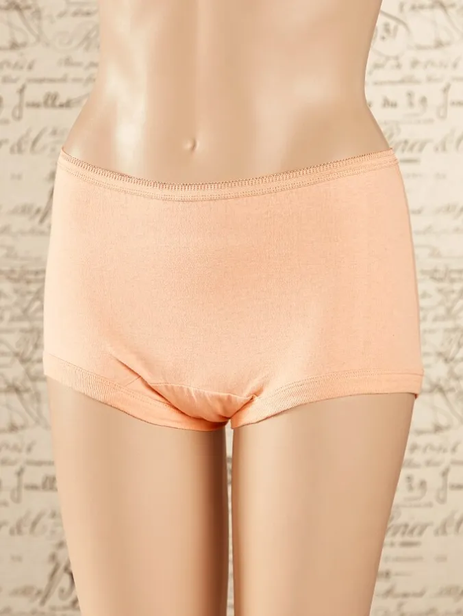 Women's Short-Torso Cotton Briefs With Cotton Leg Bands, 3 Pairs