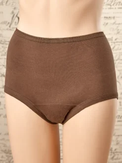Women's Short-Torso Cotton Briefs With Cotton Leg Bands, 3 Pairs