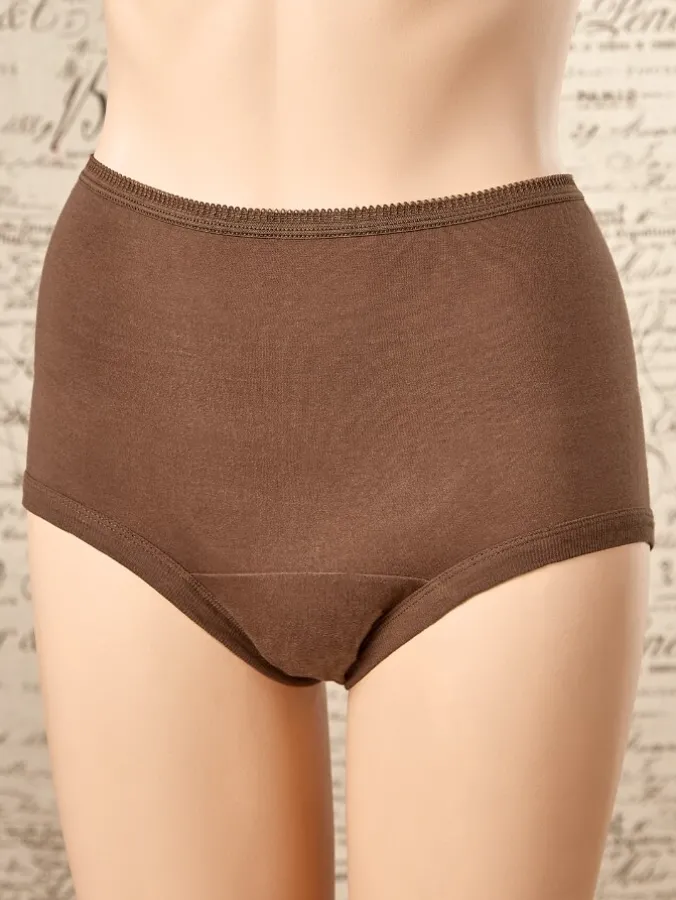 Women's Short-Torso Cotton Briefs With Cotton Leg Bands, 3 Pairs