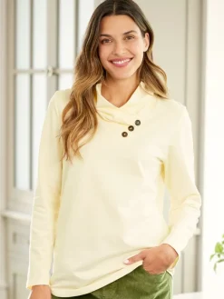 Women's Soft Cotton Cowl-Neck Tunic