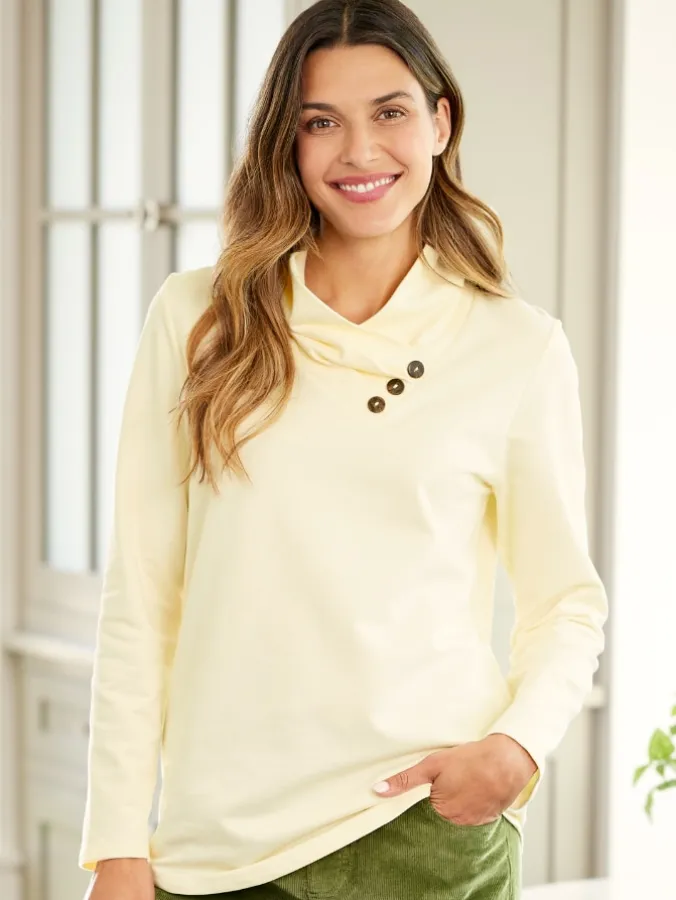 Women's Soft Cotton Cowl-Neck Tunic