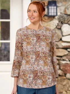 Women's Soft Knit Printed Floral Tunic