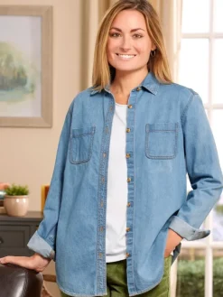 Women's Soft Wash Cotton Denim Shirt