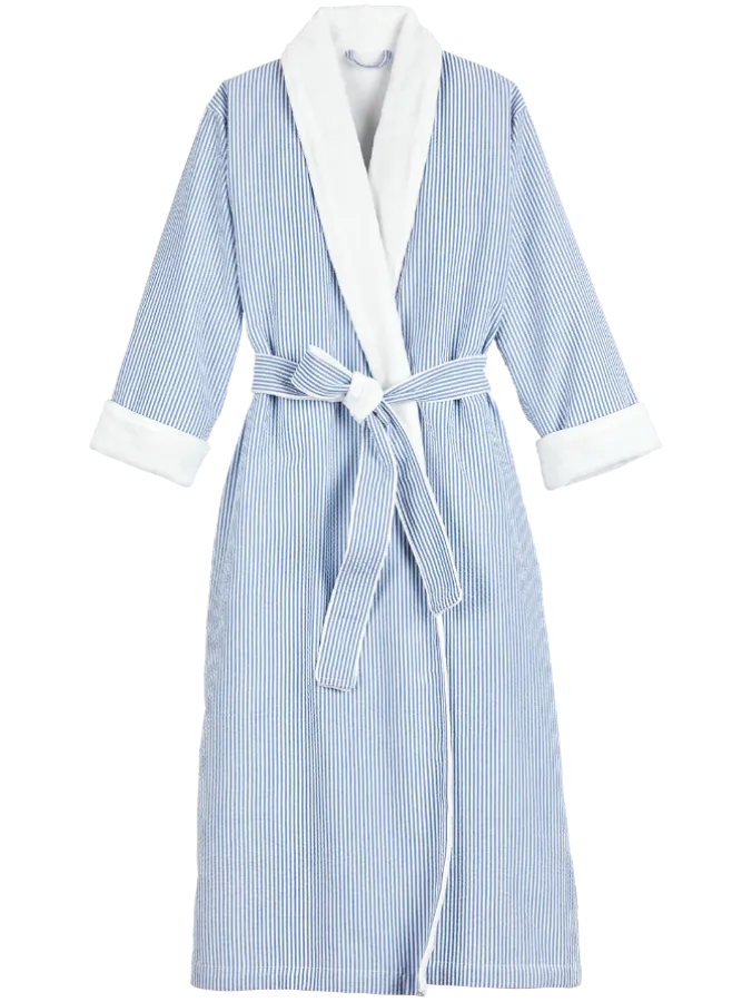 Women's Spa Plush Fleece-Lined Seersucker Robe