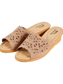 Women's Spring Step Italian Leather Wedge Slide Sandals
