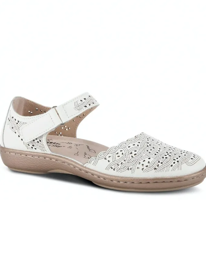 Women's Spring Step Leather Cutout Mary Jane Shoes