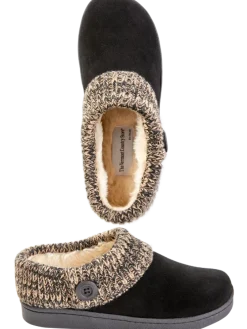 Women's Suede Slipper Clogs With Ragg Cuffs