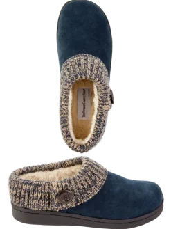 Women's Suede Slipper Clogs With Ragg Cuffs