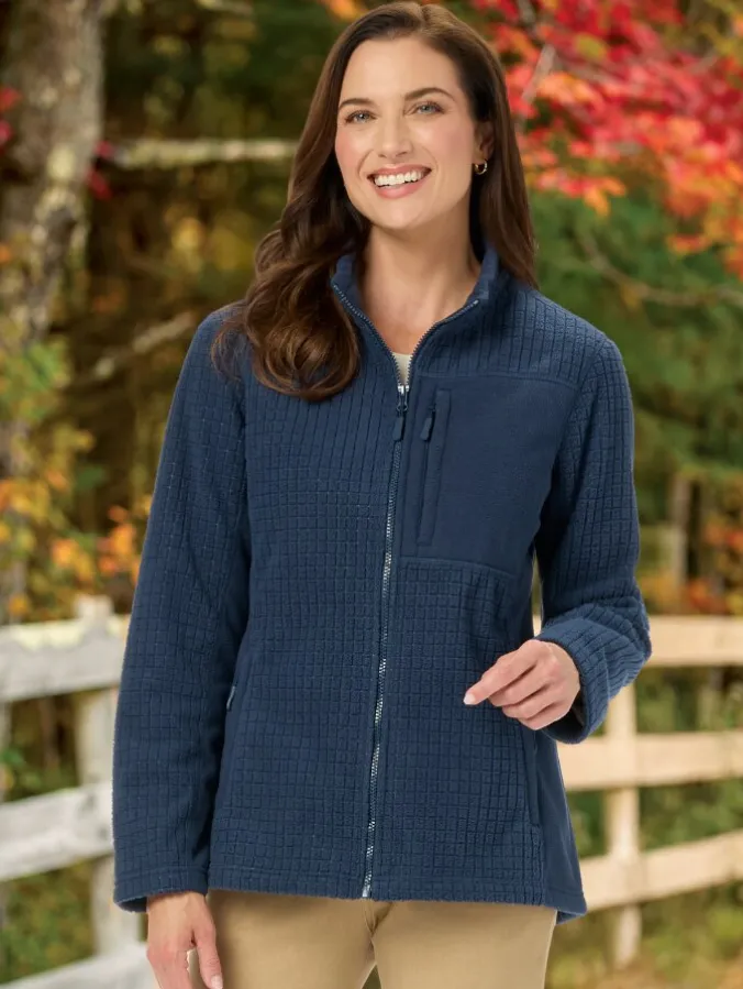 Women's Textured Full-Zip Fleece Jacket