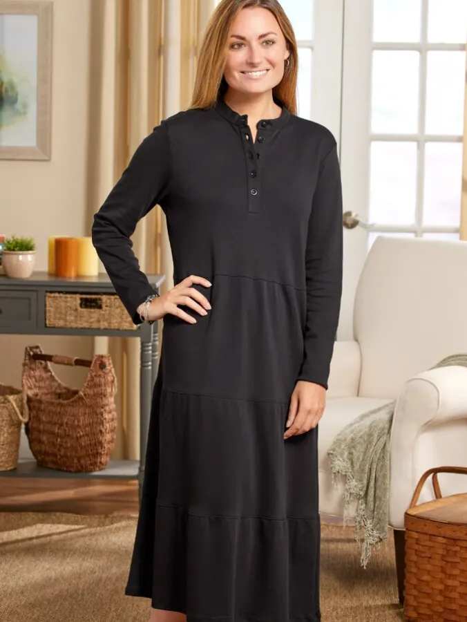 Women's Tiered Cotton Knit Maxi Dress