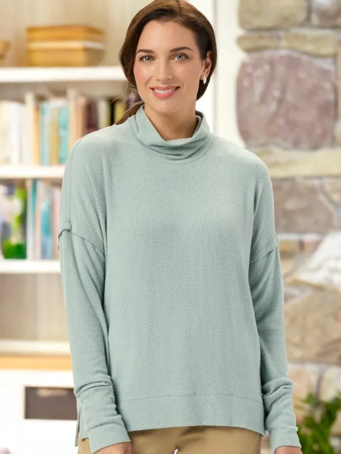 Women's Ultra-Soft Cowl Neck Lounge Tunic Top