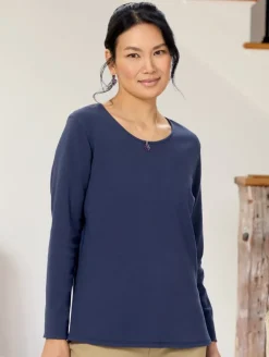 Women's USA Cotton Crewneck Long-Sleeve Tee