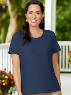 Women's USA Cotton Short-Sleeve Crewneck Tee