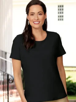 Women's USA Cotton Short-Sleeve Crewneck Tee