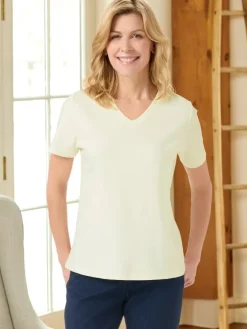 Women's USA Cotton V-Neck Short-Sleeve Tee