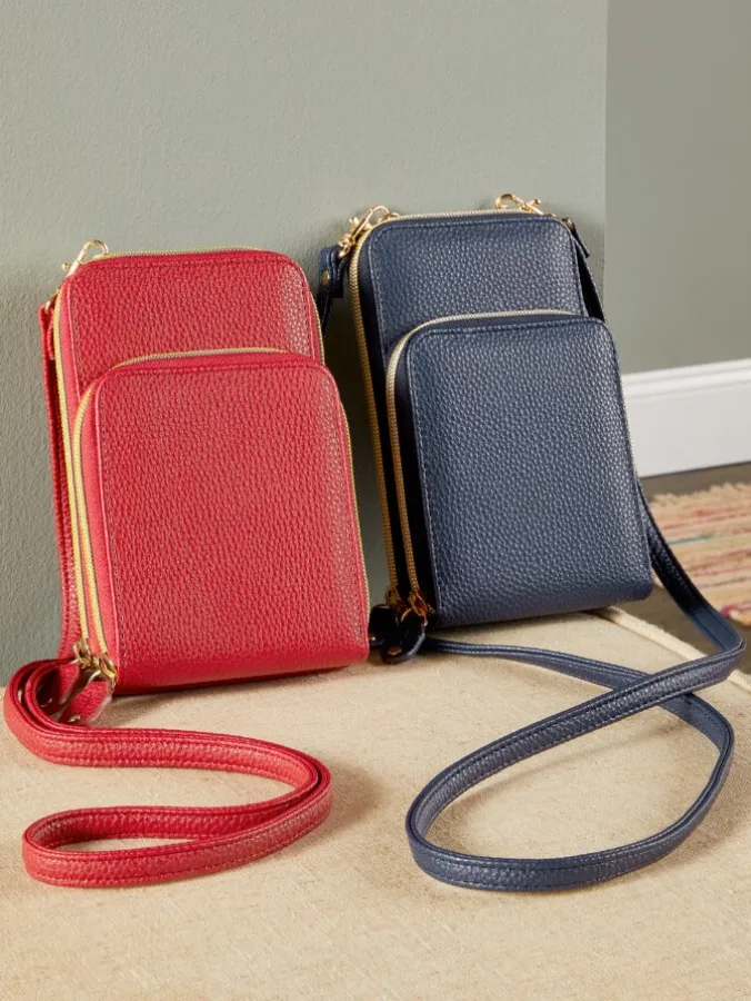 Women's Vertical RFID-Blocking Crossbody Bag