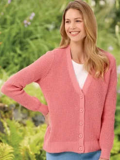 Women's V-Neck Shaker Cotton Cardigan