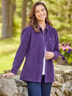 Women's Wide-Wale Corduroy Big Shirt Lined With Flannel