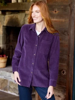 Women's Wide-Wale Corduroy Big Shirt Lined With Flannel