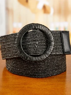 Women's Woven Raffia Stretch Belt
