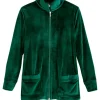 Women's Zip-Front Velour Bed Jacket