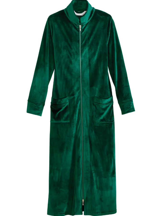 Women's Zip-Front Velour Robe