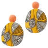Wooden Leaf Print Earrings