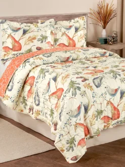 Woodland Friends Cotton Quilt or Pillow Sham