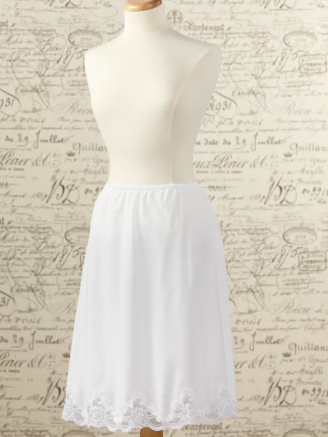 Woven Cotton Batiste Half-Slip