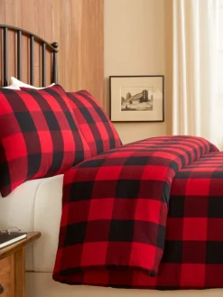 Yarn-Dyed Plaid Portuguese Cotton Flannel Duvet Cover