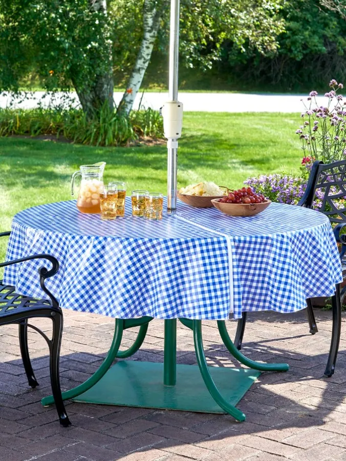 Zip-Off Vinyl Umbrella Tablecloth